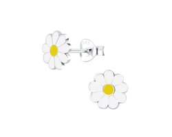 Zilveren madeliefje bloemetjes kinderoorbellen | daisy bloem oorknopjes Meisje Zilver | Zilverana | Sterling 925 Silver