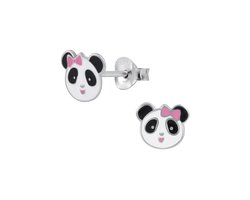 Zilveren panda kinderoorbellen | oorbellen Meisje Zilver | Zilverana | Sterling 925 Silver