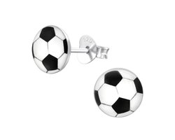 Zilveren voetbal kinderoorbellen | oorbellen Meisje Zilver | oorknopjes | Zilverana | Sterling 925 Silver