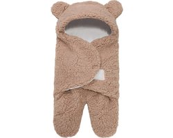 Baby - Slaapzak- Voetenzak - Bruin - 4 Seizoenen - 3 tot 6 maanden - Kinderwagen - Auto - Stoel - Teddy - Newborn - Schattig & zacht - Pasgeboren - Cadeau - Zwangerschapscadeau - Baby slaapkamer - Winter - Warm - Babynestje - Reizen