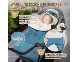 Baby Voetenzak 94x48x10 cm Jeans Blauw Polyester Joyz