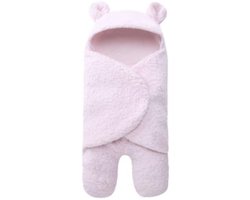 IL BAMBINI - Zachte fleece teddy beer inbaker doek - slaapzak - newborn - Lichtroze