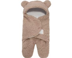 IL BAMBINI - Zachte fleece teddy beer inbakerdoek - slaapzak - newborn - Bruin