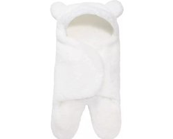 IL BAMBINI - Zachte fleece teddy beer inbakerdoek - slaapzak - newborn - Offwhite