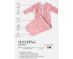 Zingy Wear - Happy Cloud Sleeping Bag - Salmon Cloud - 110 cm - Baby Sleeping bag - Baby Sleep Sack - Warm Lightweight Cotton - Baby slaapzak - Babyslaapzak - Baby slaapzakken - Slaapzak voor baby - Warme Lichte Katoenen babyslaapzak - Infant Toddler