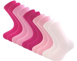 10 paar Meisjessokken - SQOTTON® - Roze - Maat 19-22