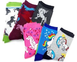 3 paar kindersokken met random unicorn print - maat 27-30