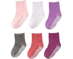 6 Paar - Baby Antislip Sokken - Stevige Antislip Sokken - Antislip sokken - baby en dreumes enkelsokjes anti slip - gezond - (0-1 jaar) (1-3 jaar) (3-5 jaar) (5-7 jaar) - Antislip sokken voor baby’s - kinderen - Meisjes sokken - Enkelsokken|