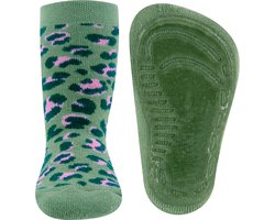 Antislipsok Licht Olijfgroen met Wildlife print - anti slip sokken maat 21/22