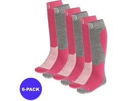 Apollo (Sports) - Skisokken kind - Unisex - Multi Roze - 27/30 - 6-Pack - Voordeelpakket