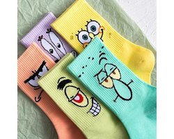 ATTREZZO® 5 paar Spongebob Squarepants sokken - maat 35-40