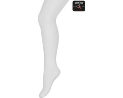 Bonnie Doon Dunne Katoenen Maillot Meisjes Wit maat 128/134 - Zomer Maillot/Panty - Fijne ribstructuur - Kinder Maillot Katoen - Luchtig - Chou Chou Tights - Fijne pasvorm - Gladde Naden - White - BD633801.103