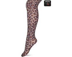 Bonnie Doon Kinder Panty met Panterprint 50 Denier maat 140/146 - Meisjes Panty - Bruine Panter Print - Panty Kinderen 50 den - Tiener Panty - Feestelijk - Stoer - Kids Printed Leopard Tights - Toffee - BN953962.378