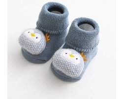 Cartoon Baby Sokken Voor Meisje Jongens Konijn Beer Anti Slip Zachte Warm Winter Herfst Peuter Indoor Floor Sokken Voor Kinderen - Blauw