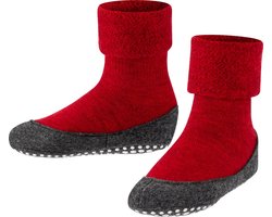 Cosyshoe Slofsokken voor meisjes en jongens comfortabel warm winter antislip ondoorzichtig zacht mid-rise met vilten zool zonder motief met noppen Merinowol Rood Kinderen sokken - Maat 25-26