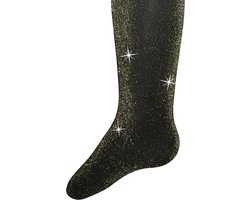 Ewers - Glitterpanty voor kinderen - lurex - zwart met gouden glitters - 40 DEN - 110/116