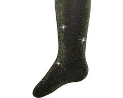 Ewers - Glitterpanty voor kinderen - lurex - zwart met gouden glitters - 40 DEN - 122/128