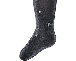 Ewers - Glitterpanty voor kinderen - lurex - zwart met zilveren glitters - 40 DEN - 110/116