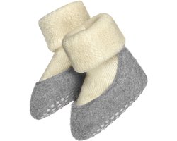 FALKE Baby Cosyshoe antislip noppen merinowol huissokken pantoffels meisjes jongens wit - Maat 17-18