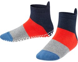 FALKE Colour Block antislip noppen katoen huissokken kinderen blauw - Maat 35-38