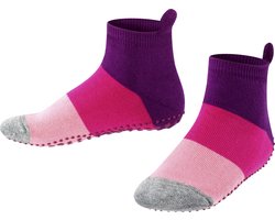 FALKE Colour Block antislip noppen katoen huissokken kinderen paars - Maat 27-30