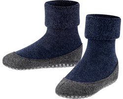 FALKE Cosyshoe Teens antislip noppen merinowol huissokken pantoffels kinderen blauw - Maat 29-30