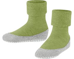 FALKE Cosyshoe Teens antislip noppen merinowol huissokken pantoffels kinderen groen - Maat 29-30