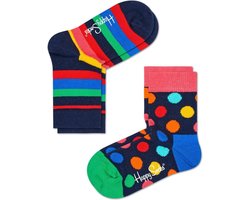 Happy Sock Kids 2-Pack Dots & Strips 7-9 jaar