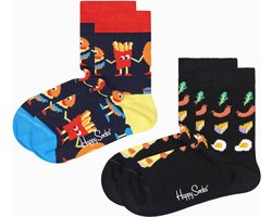 Happy Socks Kids Food - Sokken Jongens  - Meisjes Sokken - 2 Pack - Maat 4-6 jaar