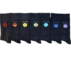 Heren Mannen happy Smiley socks - Multipack 7 PAAR Sokken - JOY - Maat 39-42