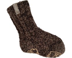 Jikkies x SOXS - Wollen Baby Sokken - Anti Slip - One Size Fits All - Maat 19-28 - Bruin - Baby - Wol - Prikt Niet