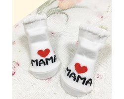 JillyBee - Baby Sokjes - Sokjes - Sokken  - Mama - Newborn - Wit