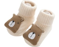 Kindersokjes Teddybeer - 1-3 jaar - warme sokjes - anti-slip - jongenssokken - meisjessokken - 100% katoen - babysokken