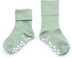 KipKep Baby sokjes Groen: bio Blijf-Sokjes - met antislip zool - Maat 12-18 mnd - 1 paar - Calming Green - groen