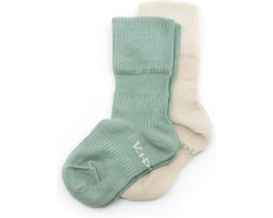 KipKep Babysokjes Groen: bio Blijf-Sokjes - Maat 12-18 mnd - Calming Green - 2 paar