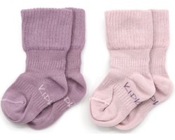 KipKep Blijf-sokjes - babysokjes - Pastel Violet - Maat 6-12 maanden - lila, paars - 2-pack - zakken niet af