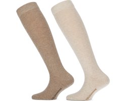 Kniekousen zonder naadjes voor kinderen en dames 2-pak Yellow Moon.-31-34-Lichtbeige-Middenbeige