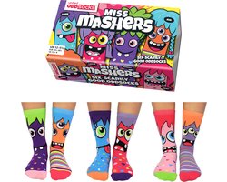 Miss Mashers - sokken kinderen 6 verschillende in een doos 30-39 ODDSocks