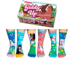 Oddsocks Paarden Giddy Up - Meisjessokken - Mismatched - Multipack - MAAT 30-38