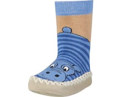 Playshoes soksloffen nijlpaard blauw Maat: 17-18