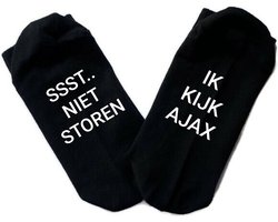 Rebelkidz - Sokken met tekst - ssst.. niet storen, ik kijk Ajax- Maat 31-34