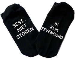 Rebelkidz - Sokken met tekst - ssst.. niet storen, ik kijk Feyenoord- Maat 31-34