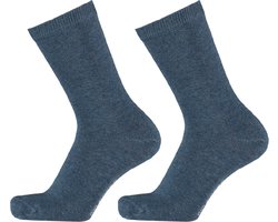 Sokken kinder en dames van 98% bio-katoen naadloos per 2 paar. 39-42. Jeans Blauw.