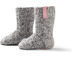 SOXS® Wollen baby sokken | SOX3645 | Grijs | Kniehoogte | Maat 19-29 | Antislip | Fairy tail pink label