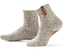 SOXS® Wollen sokken | SOX3560 | Beige | Kuithoogte | Maat 30-34 | Antislip | Caramel Swirl label