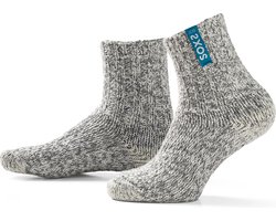 SOXS® Wollen sokken | SOX3624 | Grijs | Kuithoogte | Maat 30-34 | Antislip | Blue surf label