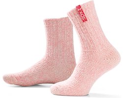 SOXS® Wollen sokken | SOX3722 | Roze | Kuithoogte | Maat 30-34 | Strawberry Blossom label