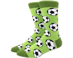 Voetbal Sokken | Grappige Sokken | happy socks | One Size (38-45) | Groen | Grappig | Cadeau Tip | Kadotip | Kinder Sokken