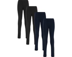 WE Fashion Meisjes legging, 4-pack - Maat 122/128