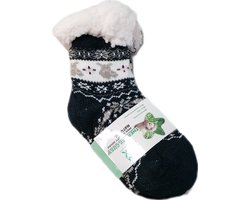 Wintersokken - Huissokken - kinderen - Warme wintersokken - Anti-slip - Kleur Donkerblauw - Maat 27 t/m 31 - Kerst - Cadeau